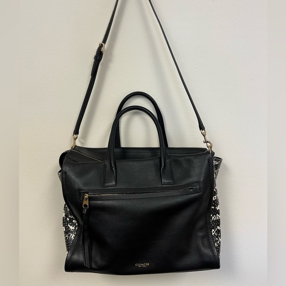 Coach Bleecker Riley Carryall In Two Tone Python Embossed Leather - Picture 4 of 16
